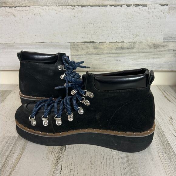 Free People Women’s 9 Durango Black Suede Platform Lace-Up Hiker Ankle Boots - Picture 8 of 10